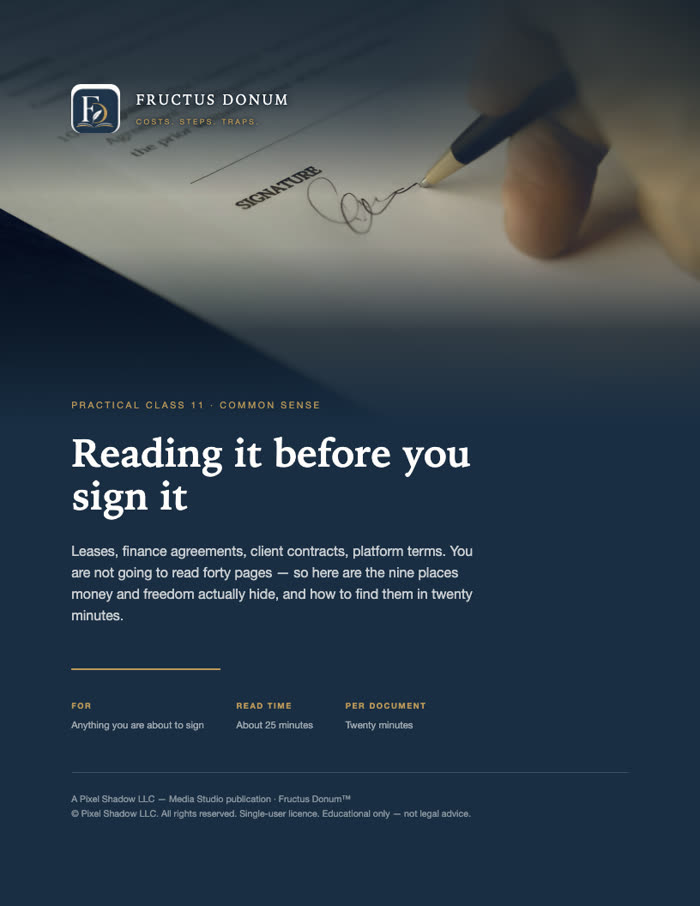 Cover of Reading it before you sign it