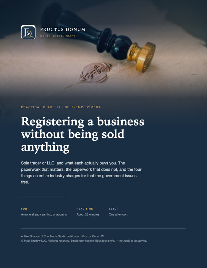 Cover of Registering a business without being sold anything